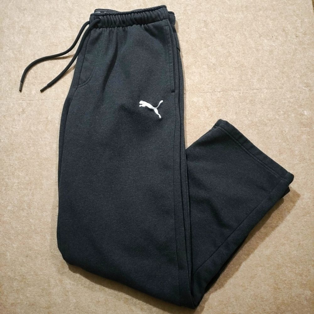 Puma Charcoal Gray Fleece Joggers Sweatpants #7